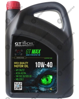 Масло GT Max SAE SN/CF п/син 10W40 4л.