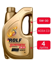 Масло ROLF 3-SYNTHENIC 5/30 SN/CF C3 синт. 4л пластик