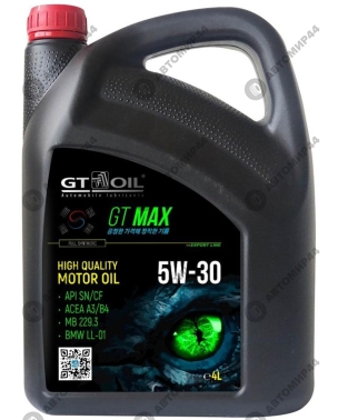 Масло GT OIL Max SN/CF A3/B4 синт 5W-30 4л